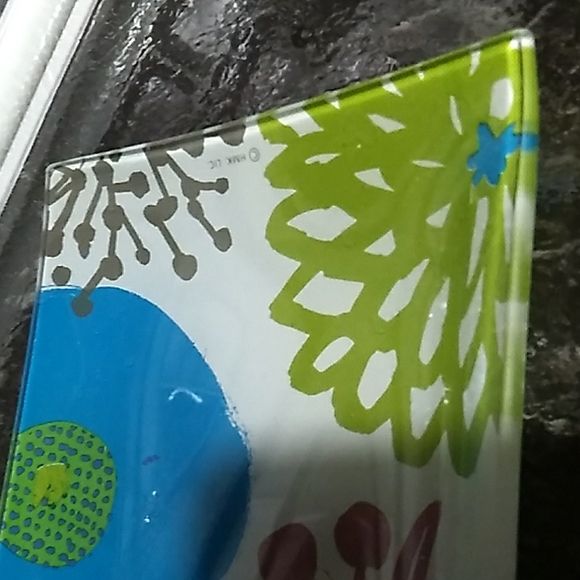 Abstract Floral Glass Art Tray - Picture 3 of 6